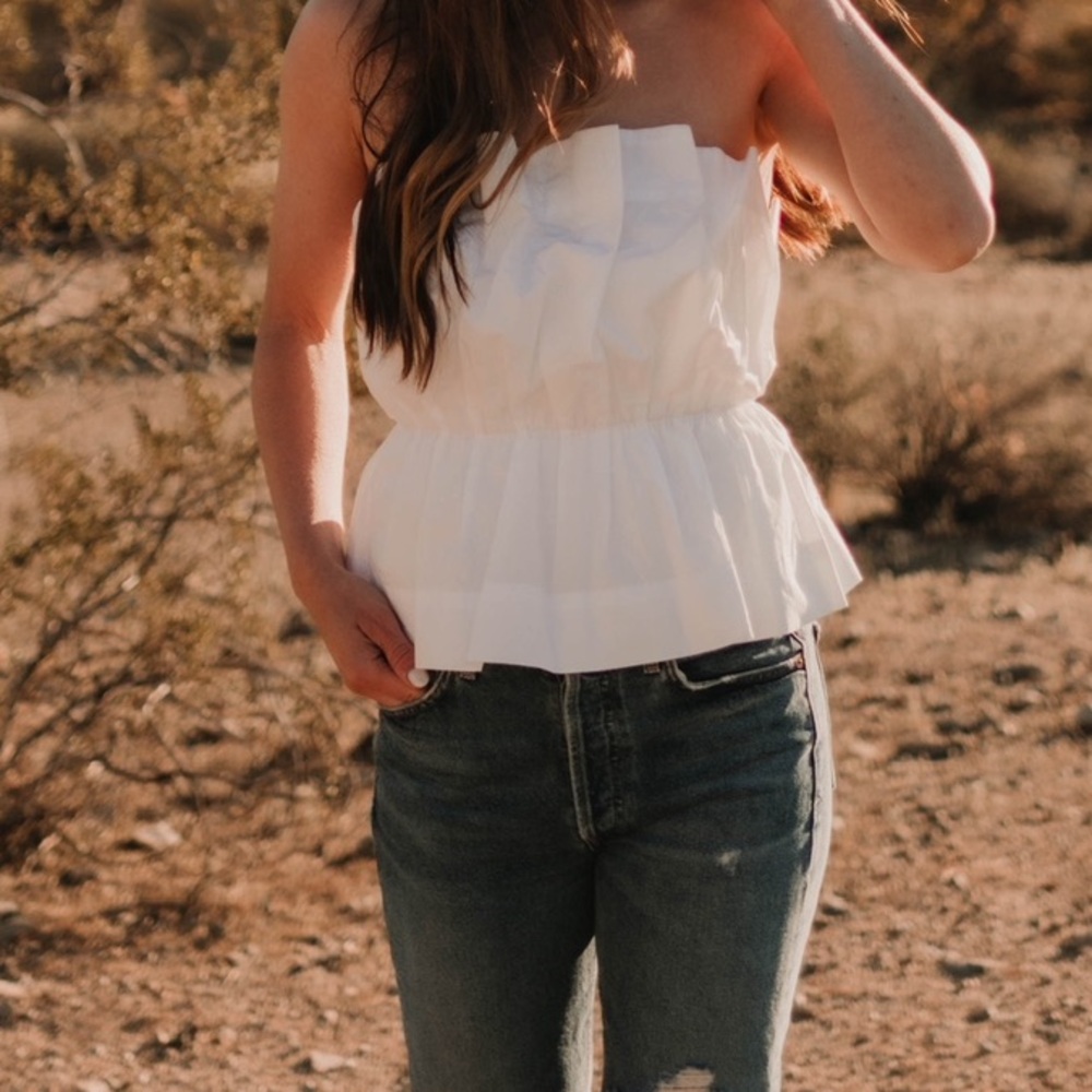 Anthropologie peplum tube top